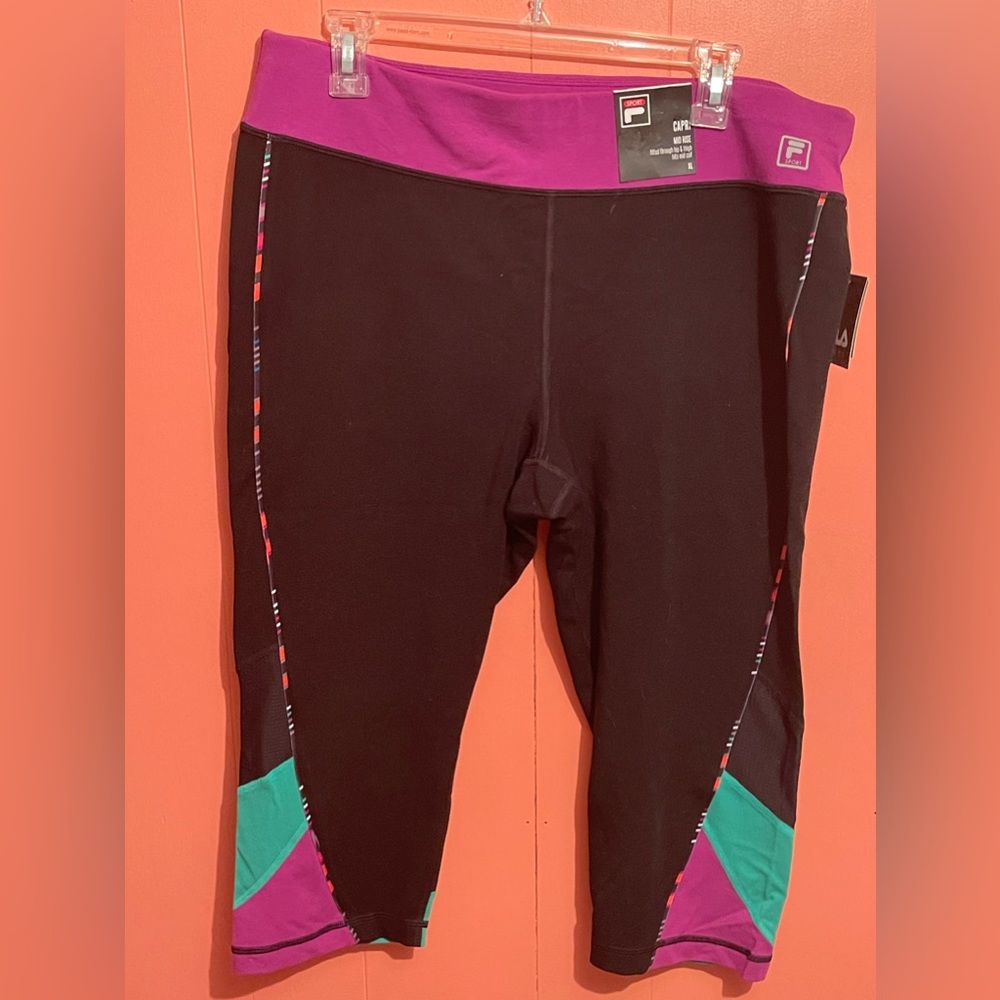Fila Black Capris with Stretchy Athletic Design